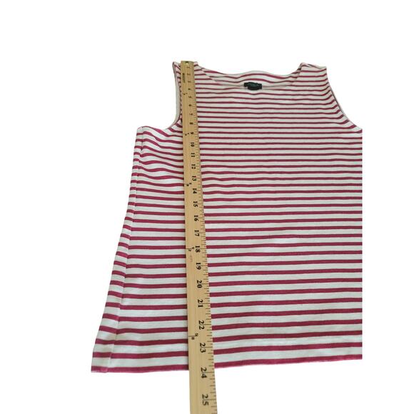 Ann Taylor Factory Women's Large White Red Striped Sleeveless Top - Picture 5 of 8